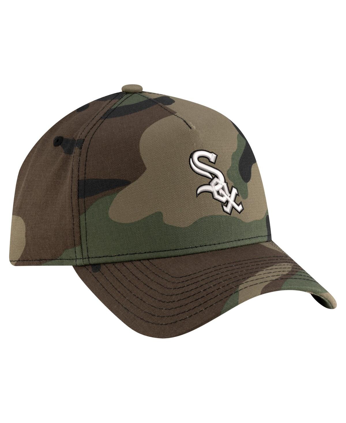 New Era Men's Camo Chicago White Sox Woodland Team Pop 9forty A-frame Adjustable Hat In Camo