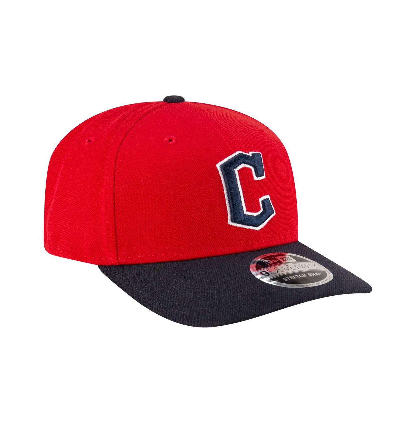 Мужская кепка New Era Red/Black Cleveland Guardians Player Replica 9SEVENTY Adjustable Hat — фото 4
