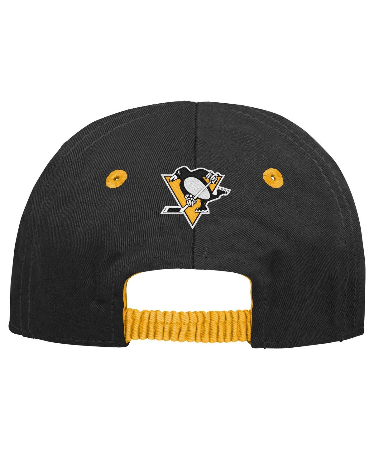 Outerstuff Baby Boys And Girls Black Pittsburgh Penguins My First Tail Sweep Slouch Flex Hat In Black