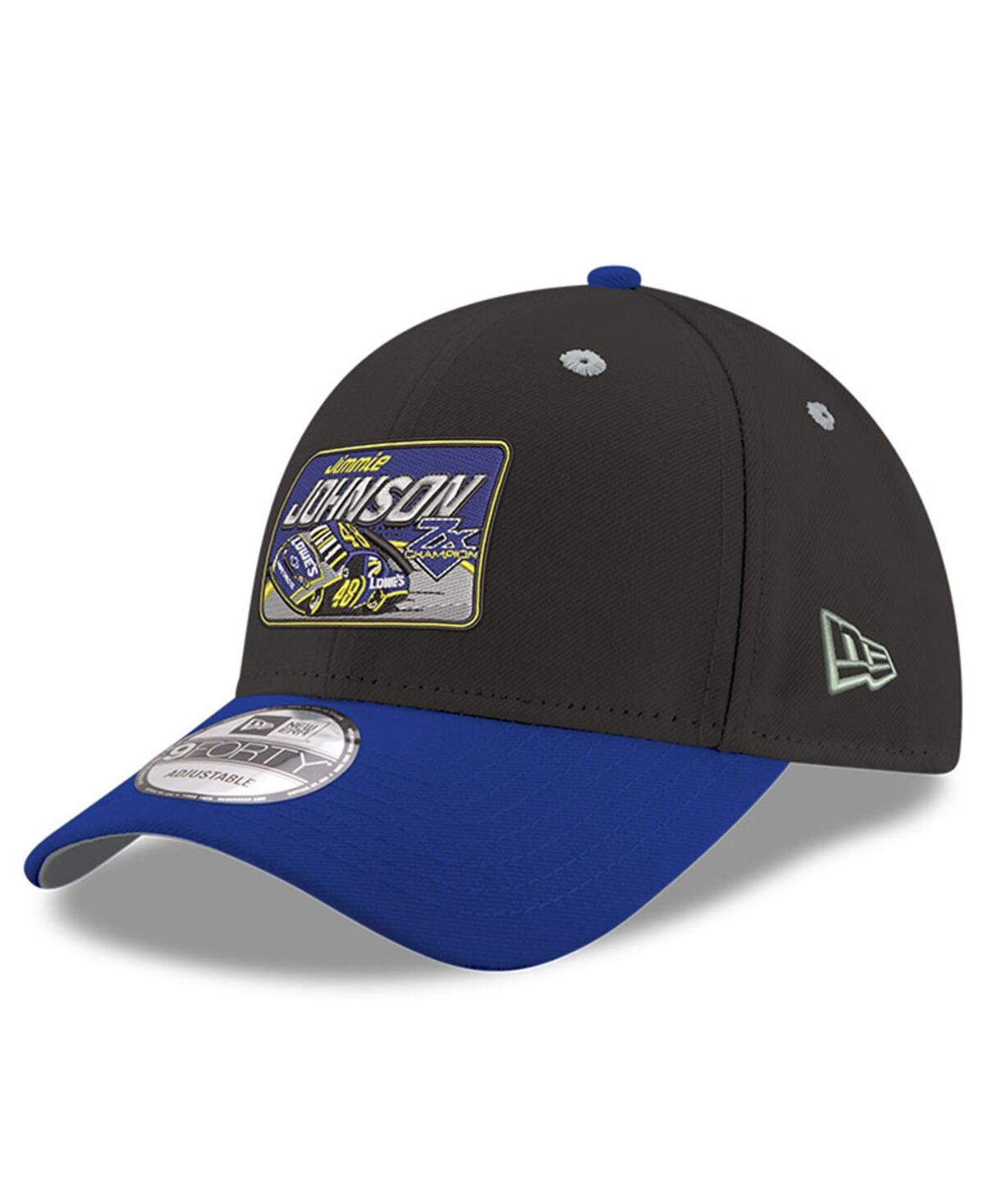 NEW ERA MEN'S BLACK/ROYAL JIMMIE JOHNSON NASCAR HALL OF FAME CLASS OF 2024 9FORTY ADJUSTABLE HAT 