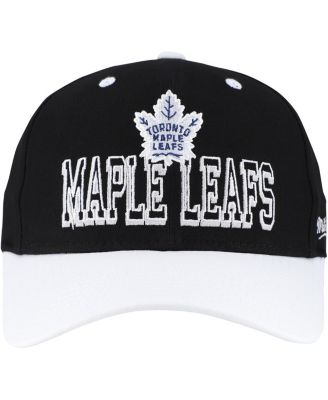 Men's Black/White Toronto Maple Leaf’s Backside Script Two-Tone Pro Crown Adjustable Hat