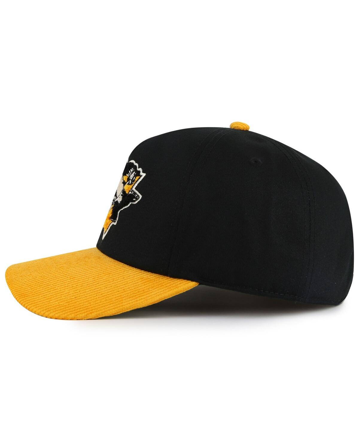 American Needle Men's Black/gold Pittsburgh Penguins Burnett Adjustable Hat In Black,gold