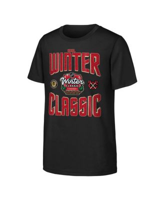Big Boys and Girls Black Chicago Blackhawks 2025 NHL Winter Classic Game Day T-Shirt