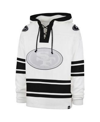 Men's White San Francisco 49ers After Image Superior Lacer with Hood Sweatshirt