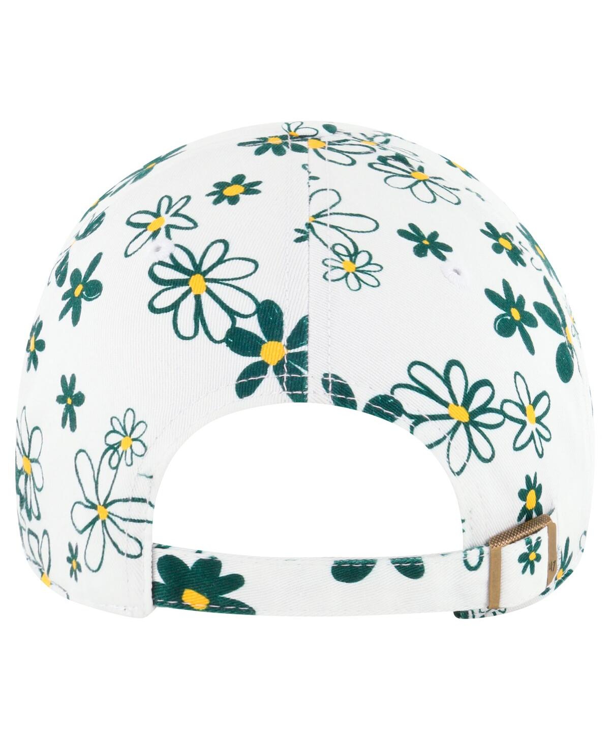 47 Brand Big Girls White Athletics Daisy Delight Clean Up Adjustable Hat In White