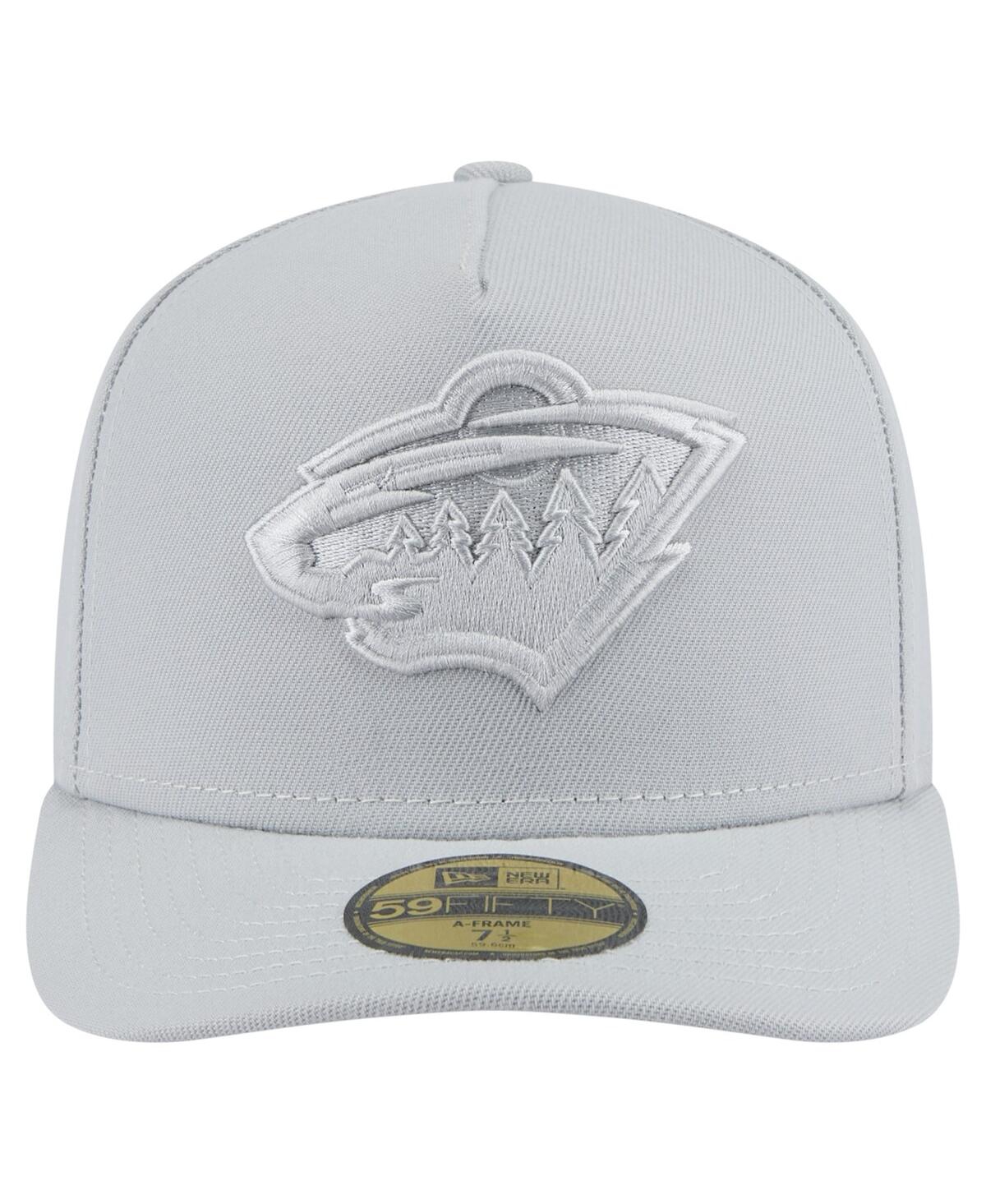 NEW ERA MEN'S GRAY MINNESOTA WILD COLOR PACK A-FRAME 59FIFTY FITTED HAT 