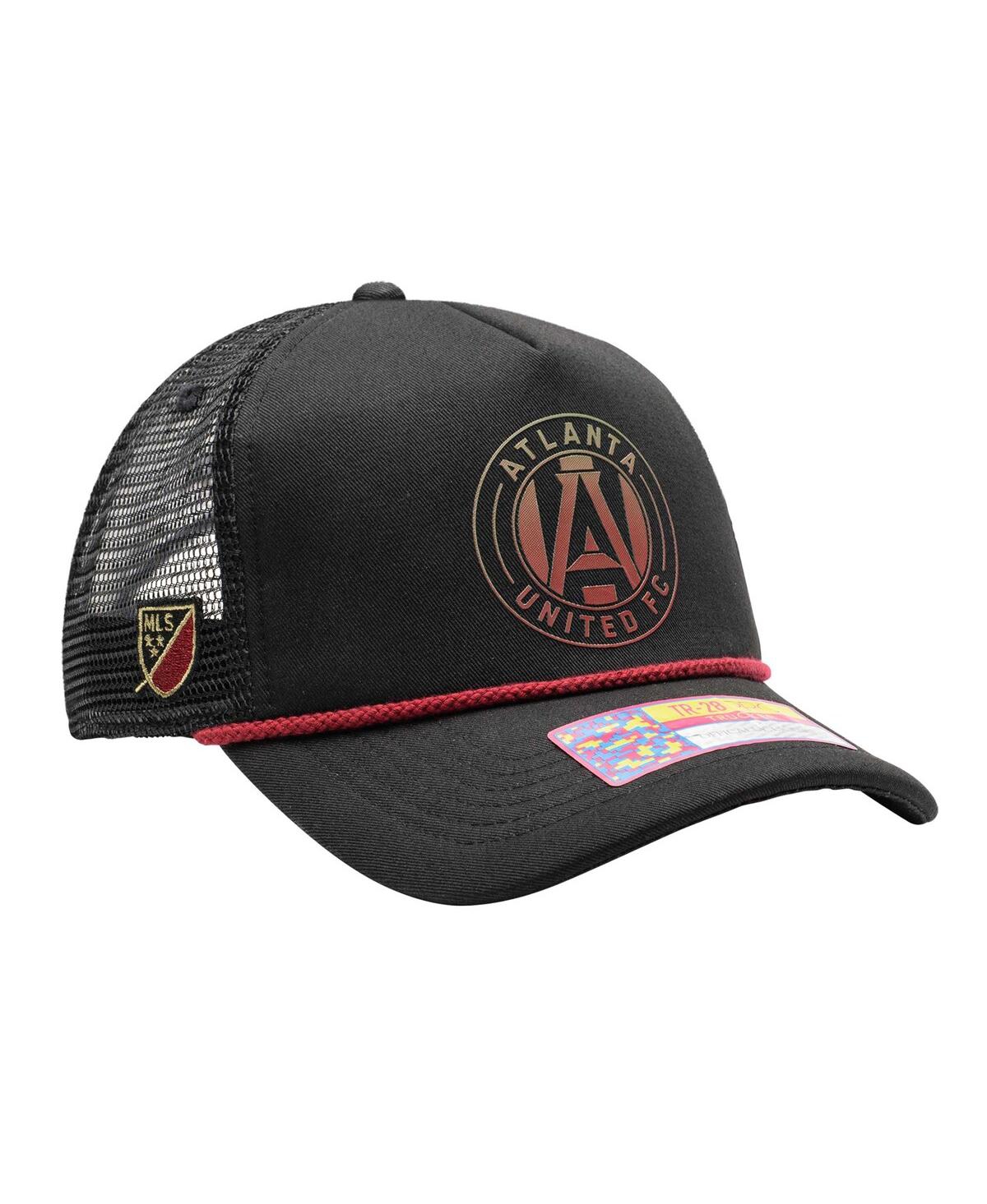 Men's Black Atlanta United Fc Atmosphere Trucker Adjustable Hat - Black