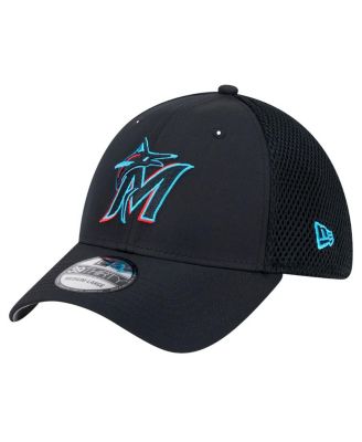 New Era - Men's Black Miami Marlins Team Tone 39THIRTY Flex Hat