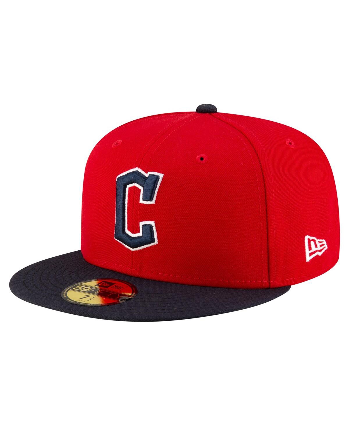 New Era Men's Red/black Cleveland Guardians Authentic Collection On Field 59fifty Fitted Hat In Red,black