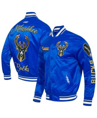 Pro Standard - Men's Blue Milwaukee Bucks 2024/25 City Edition Chenille Applique Full-Snap Satin Jacket