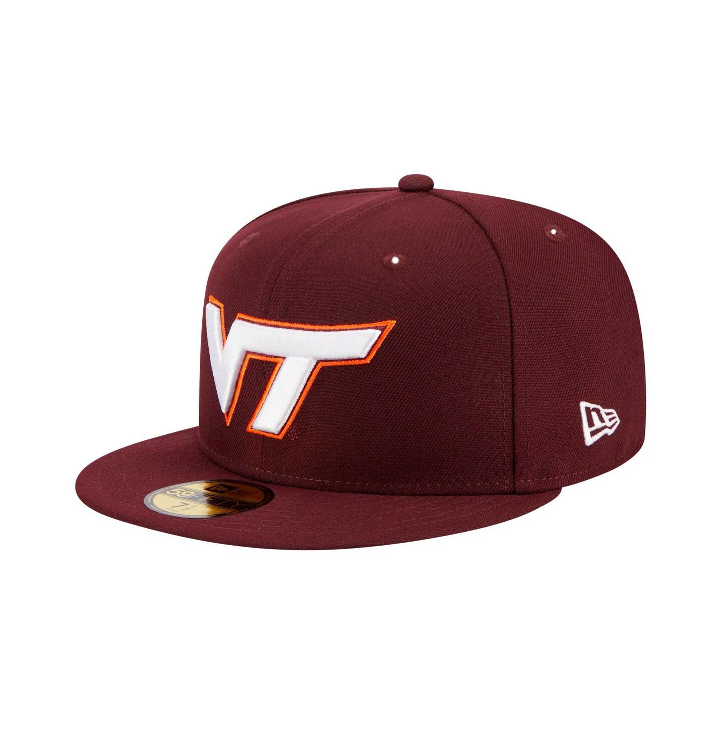 Мужская кепка New Era Maroon Virginia Tech Hokies 59FIFTY Fitted Hat — фото 1