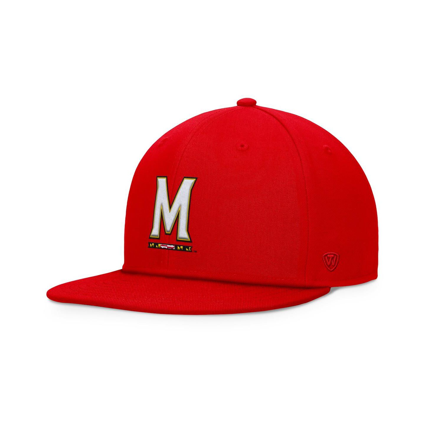 Мужская кепка Top of the World Red Maryland Terrapins Fundamental Snapback Hat — фото 1