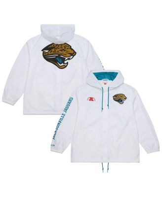 Mitchell & Ness - Men's White Jacksonville Jaguars Vintage Logo Coaches Full-Snap Hoodie Jacket