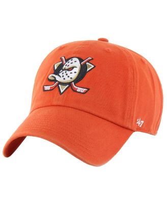 Men's Orange Anaheim Ducks Core Logo Clean Up Adjustable Hat