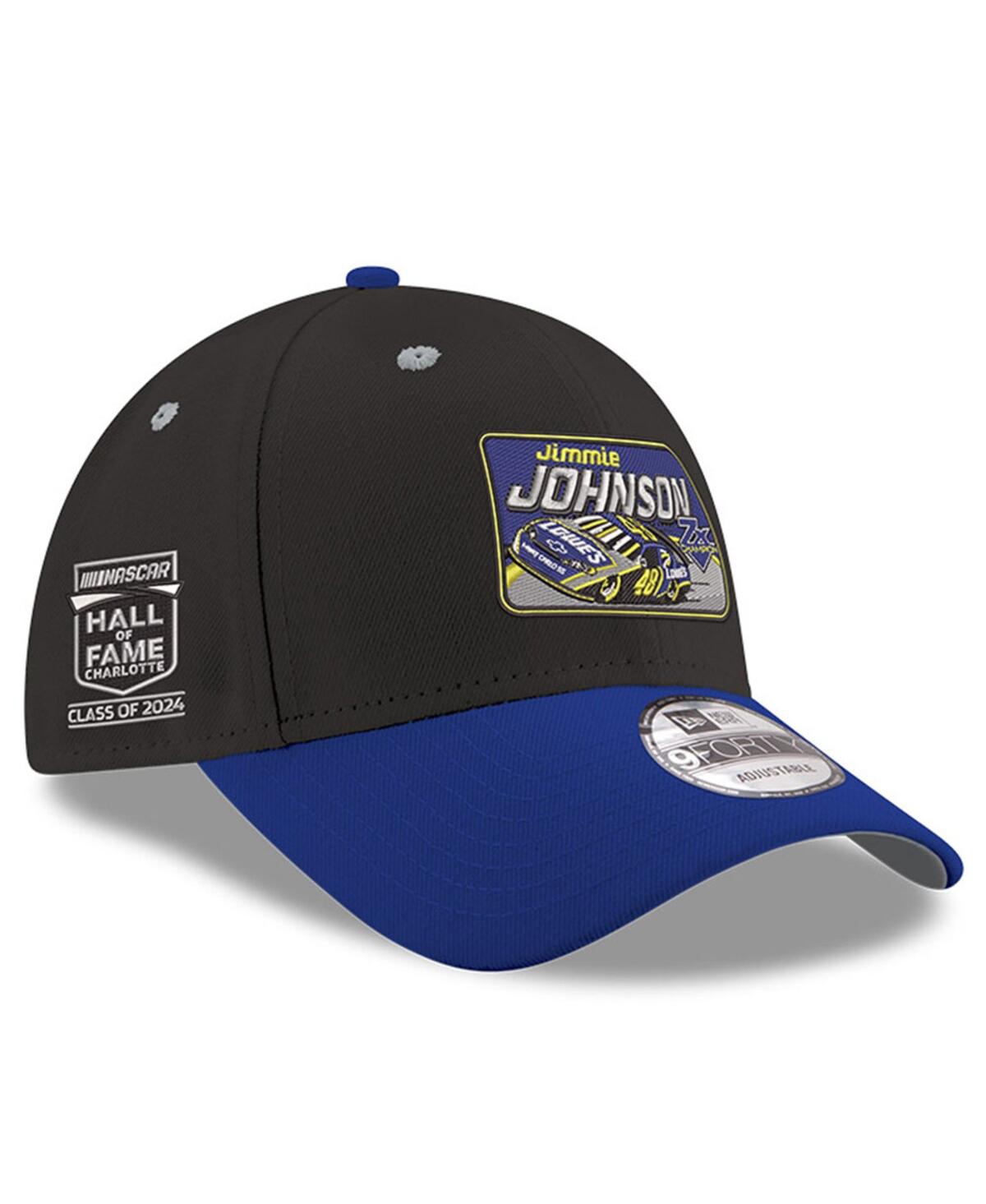 New Era Men's Black/royal Jimmie Johnson Nascar Hall Of Fame Class Of 2024 9forty Adjustable Hat In Black,royal