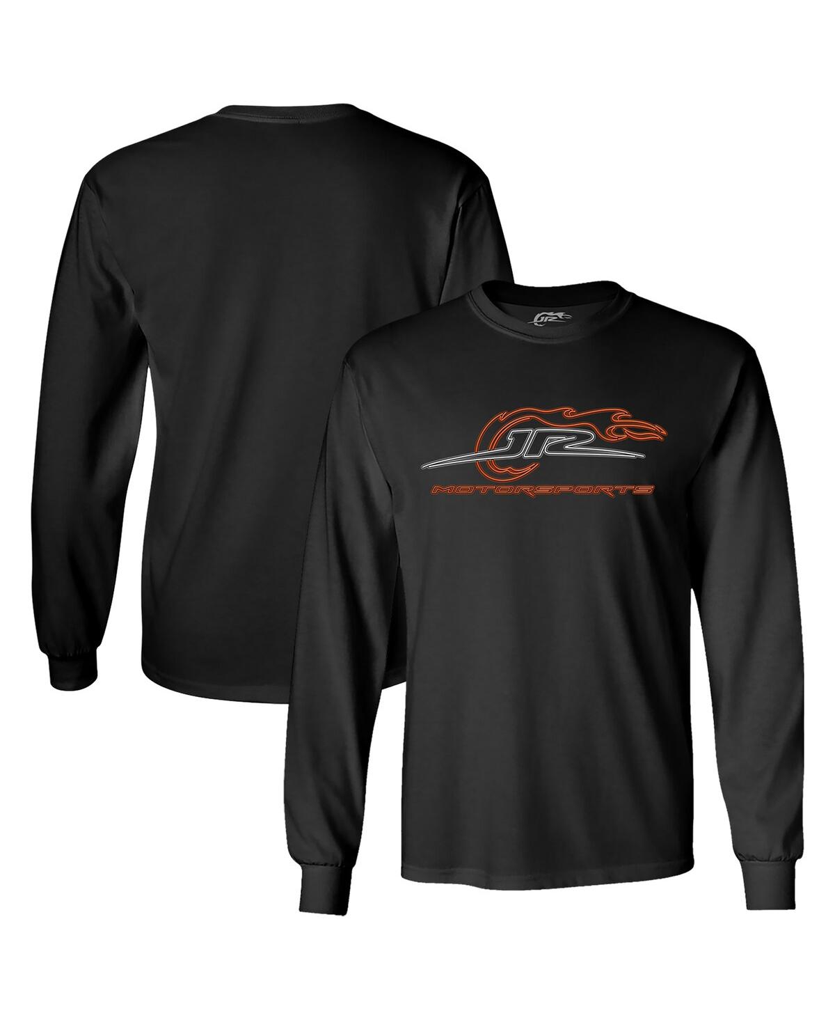 Men's Black Neon Logo Long Sleeve T-Shirt - Black