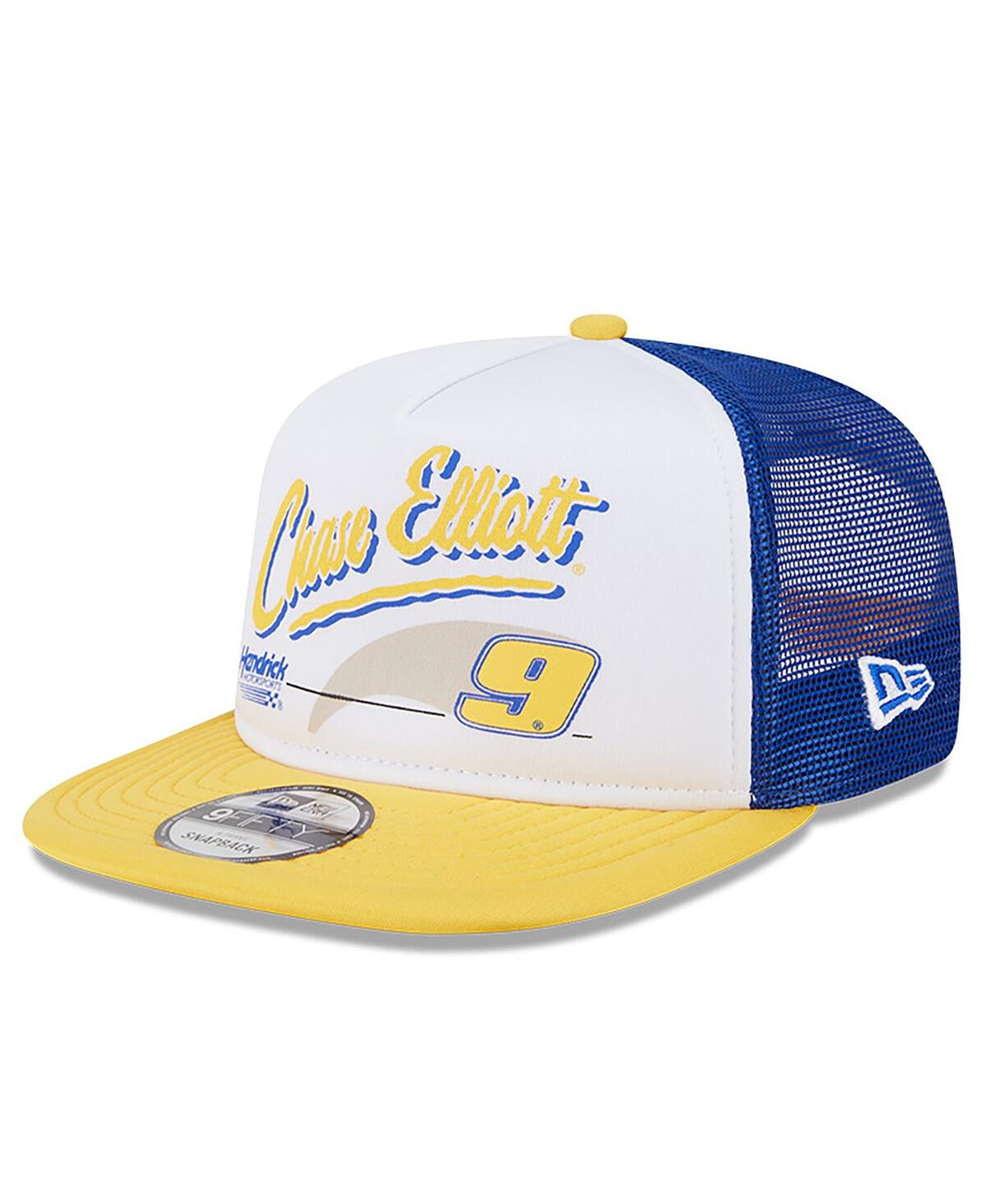 New Era Men's Blue Chase Elliott 9fifty A-frame Retro Script Snapback Hat In Blue