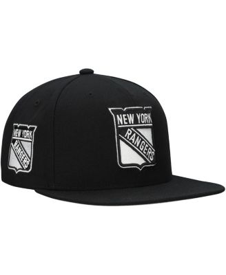 Mitchell & Ness - Men's Black New York Rangers Team Snapback Hat