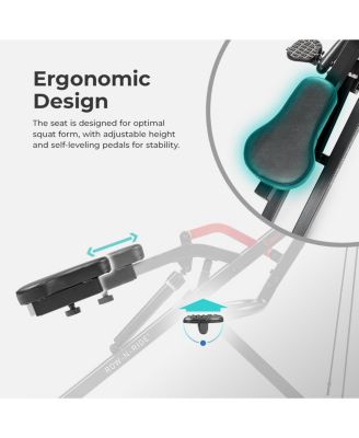 Row-N-Ride PRO Assisted Squat Rowing Machine, 300 LB Capacity Hydraulic Rower w Free SunnyFit App via Bluetooth