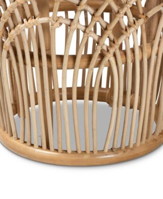 15.4" Finished Rattan Edena Modern Bohemian End Table