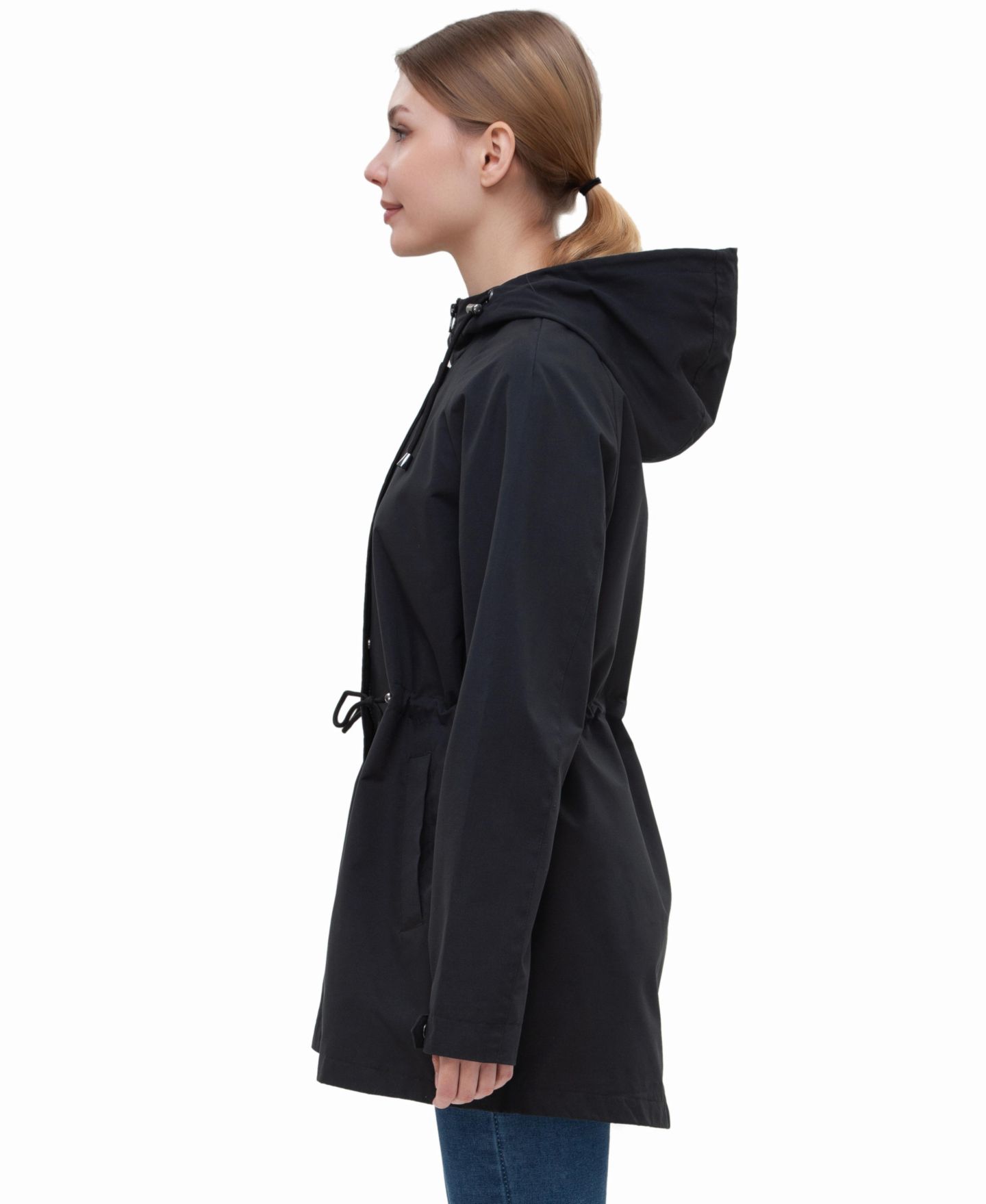 Женское пальто Rokka&Rolla Hooded Anorak Trench, цвет: Чёрный — фото 2