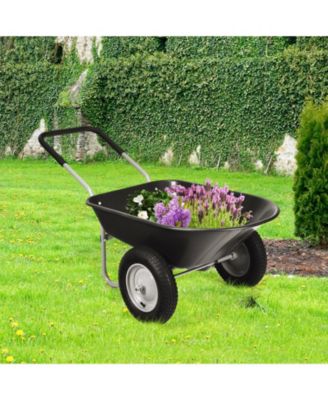 2 Tire Garden Cart Heavy Duty Dolly Utility Wheelbarrow