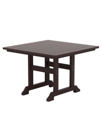 5-Piece HDPE Square Patio Dining Table Set with Foldable Chairs