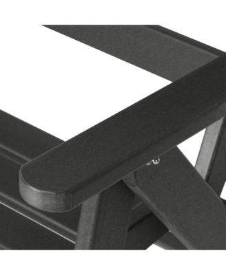 5-Piece HDPE Square Patio Dining Table Set with Foldable Chairs