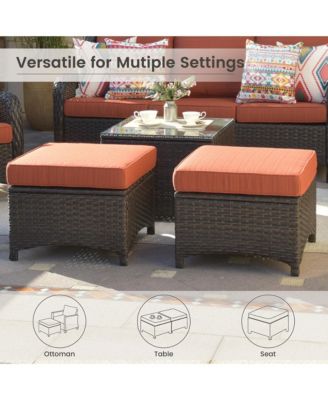 6 Pcs Outdoor Patio Furniture Set,High Back Sofa and Swivel Chairs Set