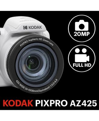 PIXPRO AZ425 Astro Zoom 20MP Full HD Digital Camera, White, Bundle with 32GB Memory Card and Camera Bag