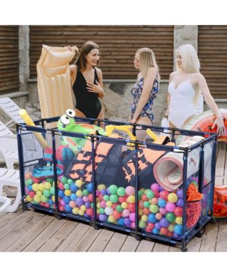 Mesh Cover Replacement for Mesh Pool Storage Bin Rolling Cart Blue