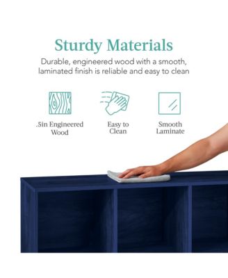 6-Cube Bookshelf, 11in Display Storage System, Organizer w/ Removable Back Panels