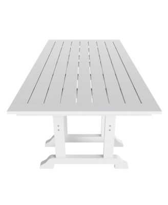 6-Piece HDPE Rectangular Patio Dining Table Set with Foldable Chairs and Patio Bench