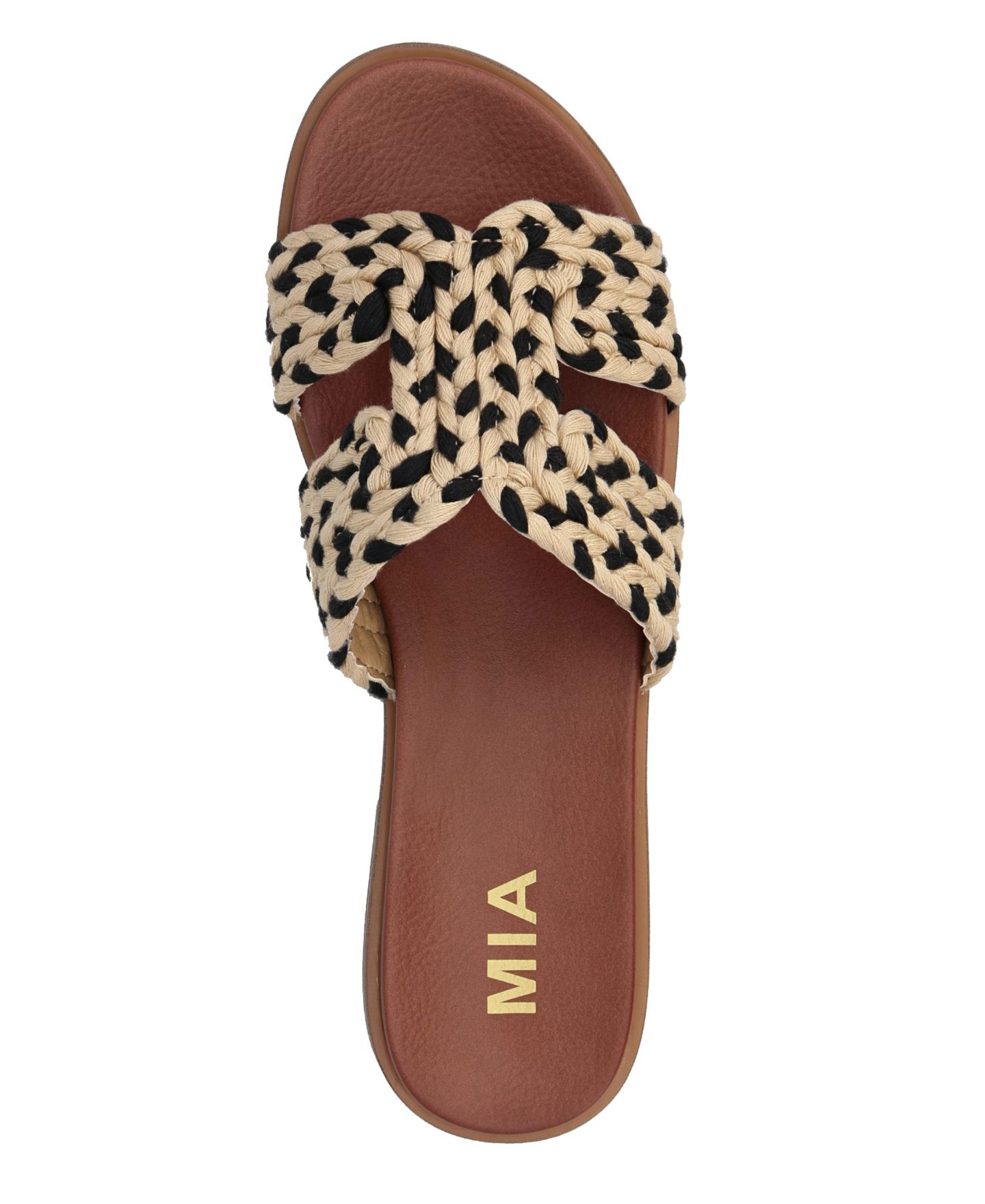 Женские сандалии MIA Poet Round Toe Flat, цвет: Натуральный / Чёрный — фото 4