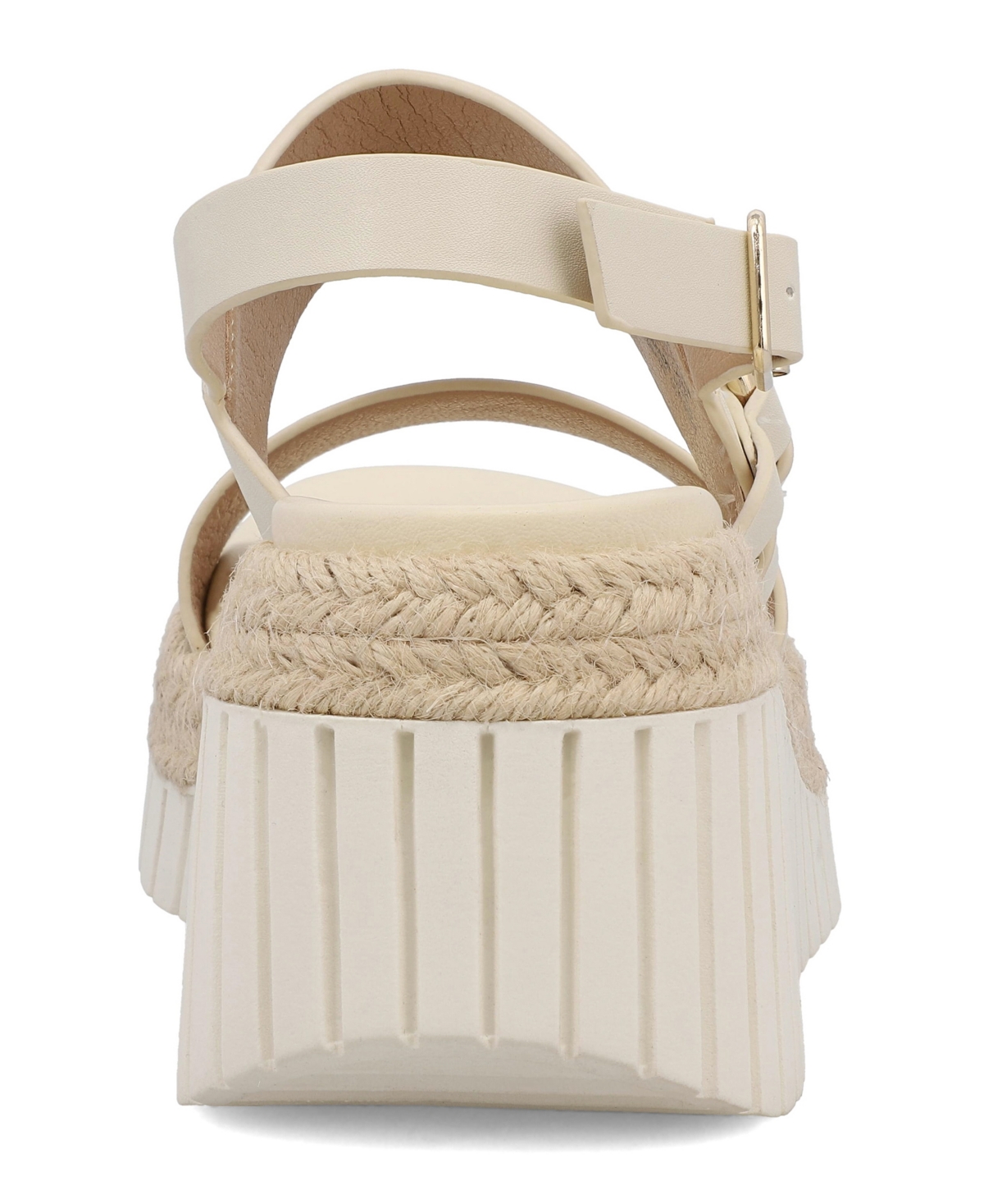 Shop Mia Women's Yuna Round Toe Wedge Sandals In Bone