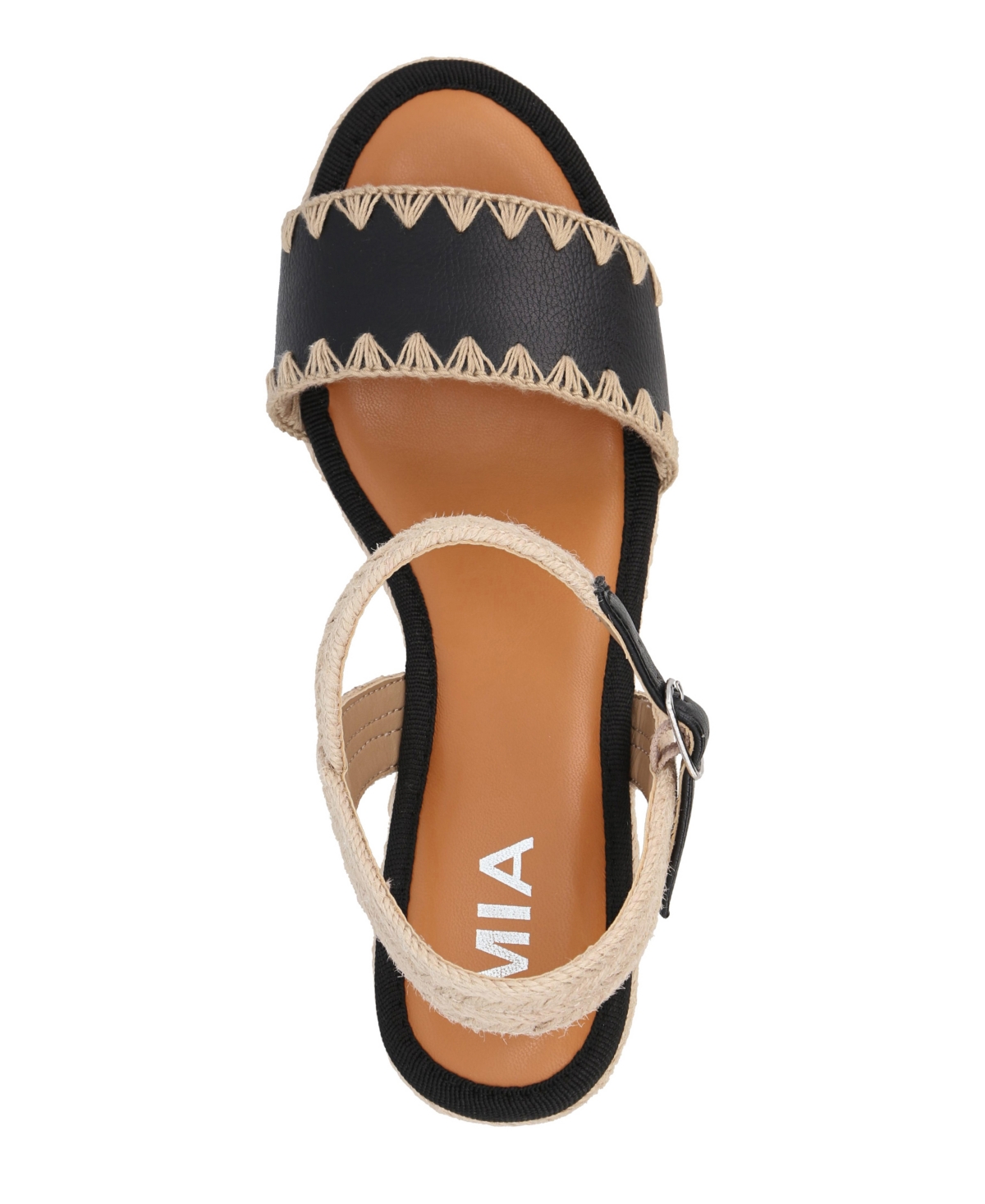 Mia Becky Ankle Strap Espadrille Platform Wedge Sandal In Natural,black