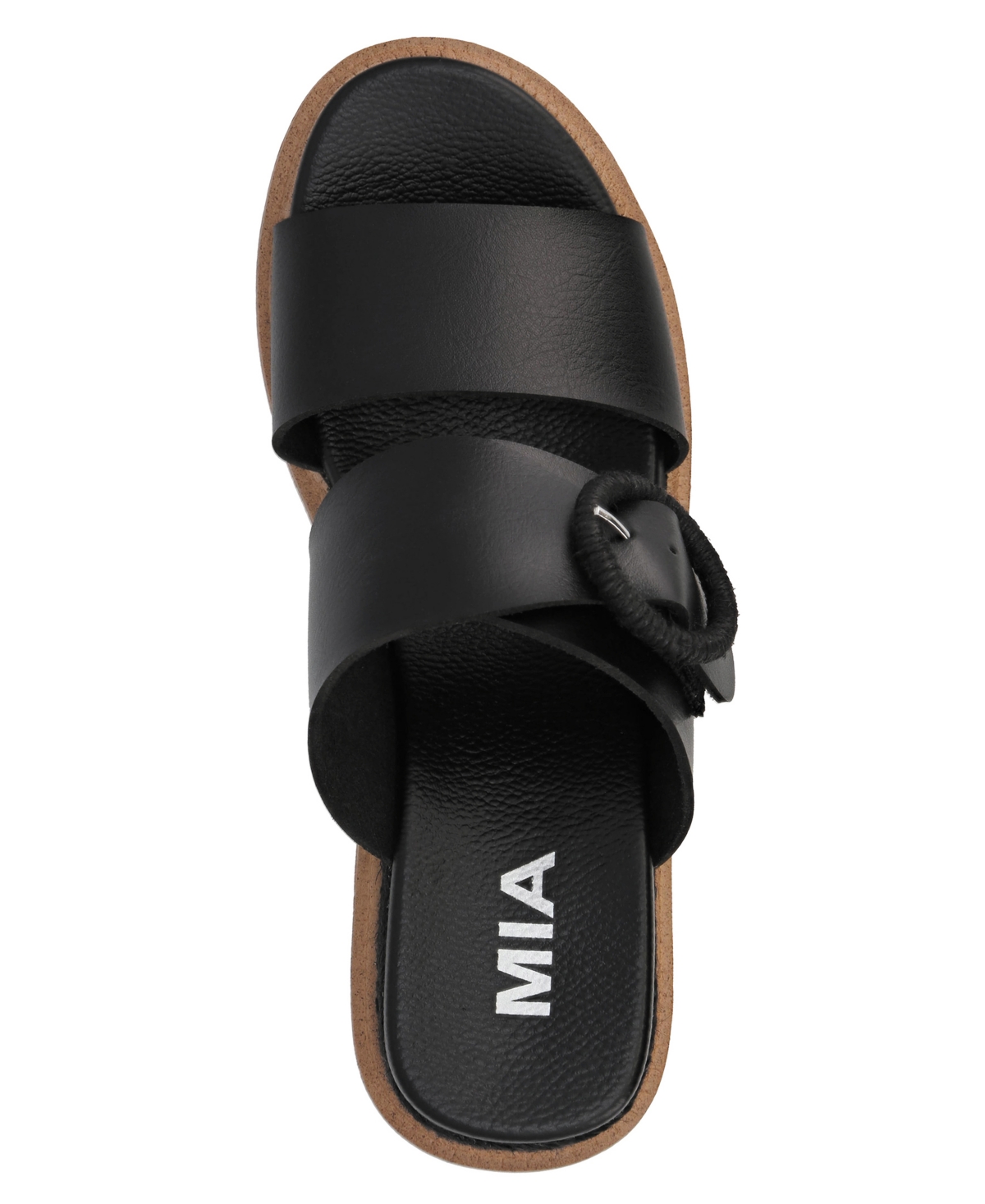 Shop Mia Women's Orla Slip-on Wedge Sandals In Black