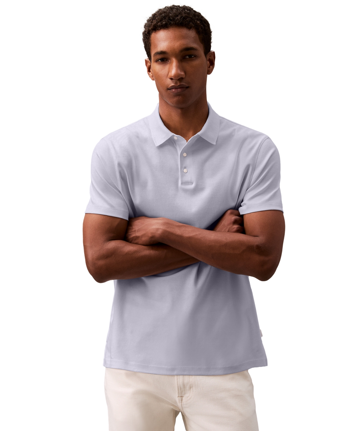 Calvin Klein Men's Short Sleeve Supima Cotton Polo Shirt In Lilac Gray