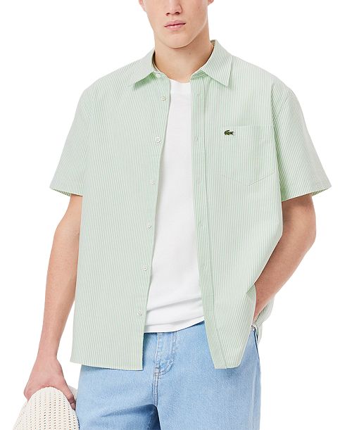 alfani Lacoste Men's Raye Short Sleeve Button-Front Shirt Men's Fashion & Accessories