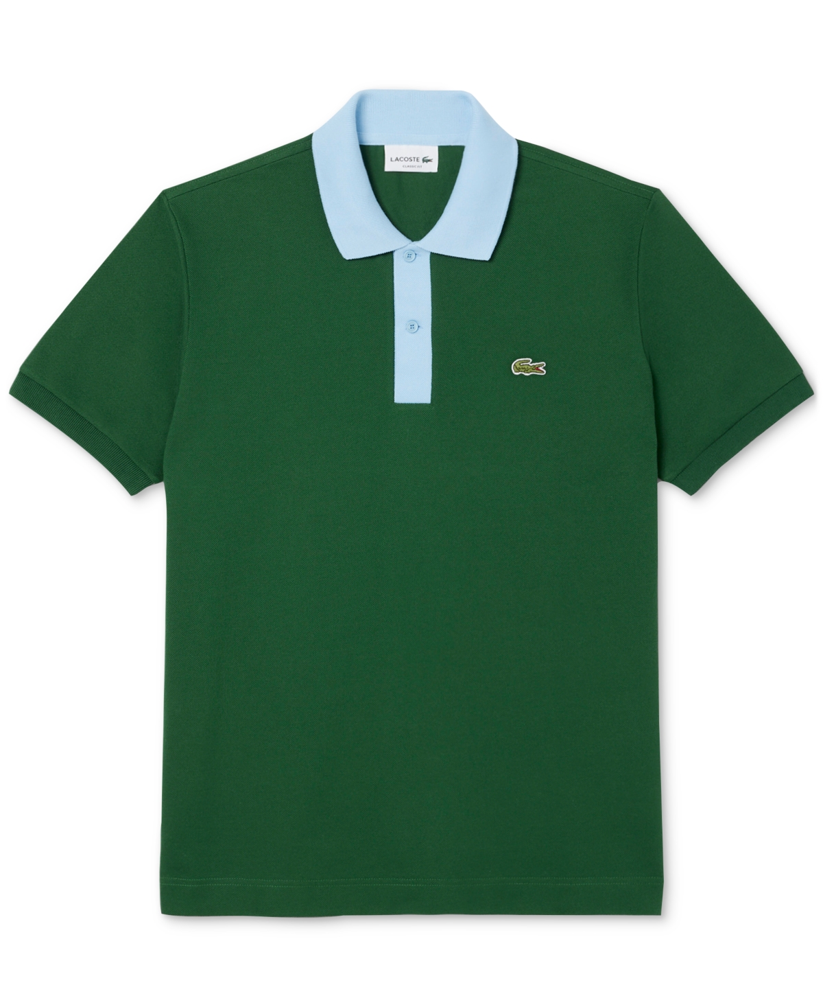 Lacoste Contrast Collar Polo T Shirt Green In Gray