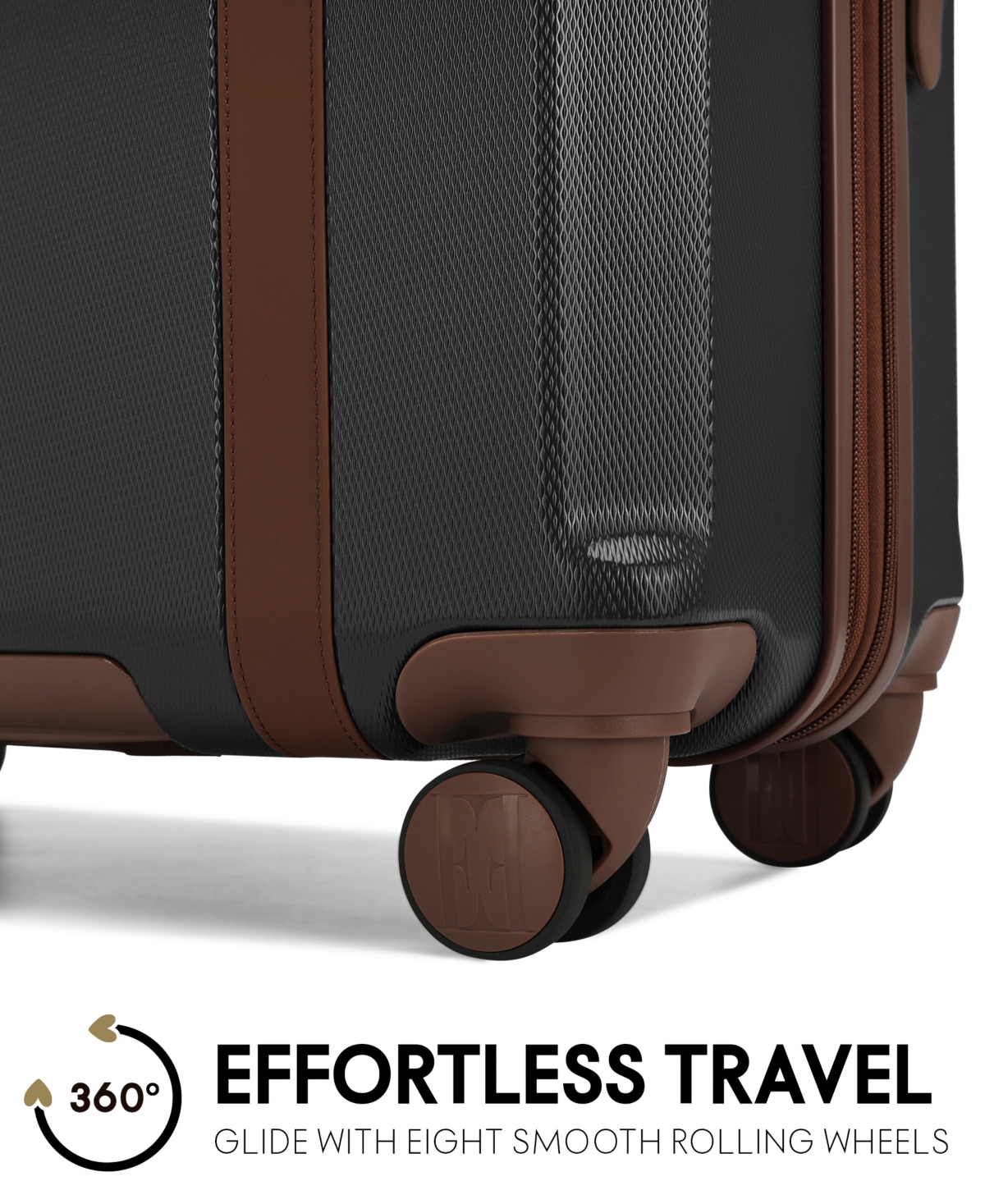 Elle Luxe Journey 3-piece Expandable Retro Spinner Luggage Set In Black