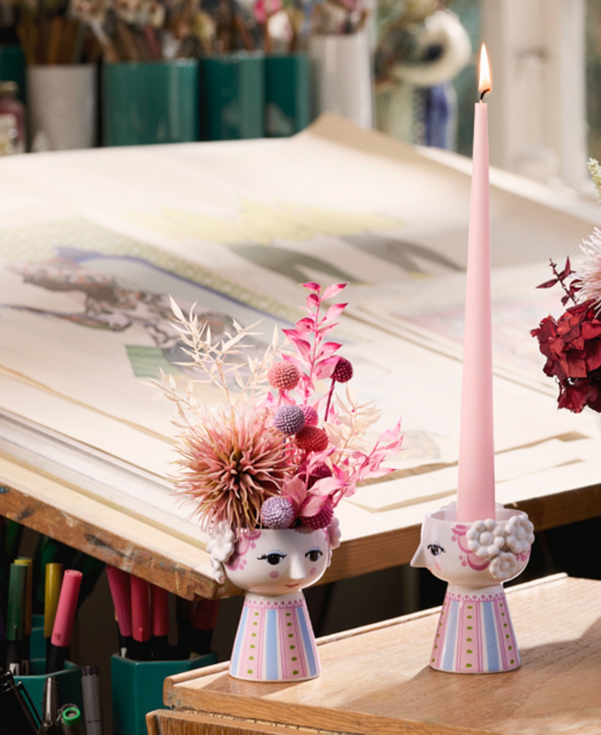 Rosendahl Eva 3.7" Candle Holder In Pink