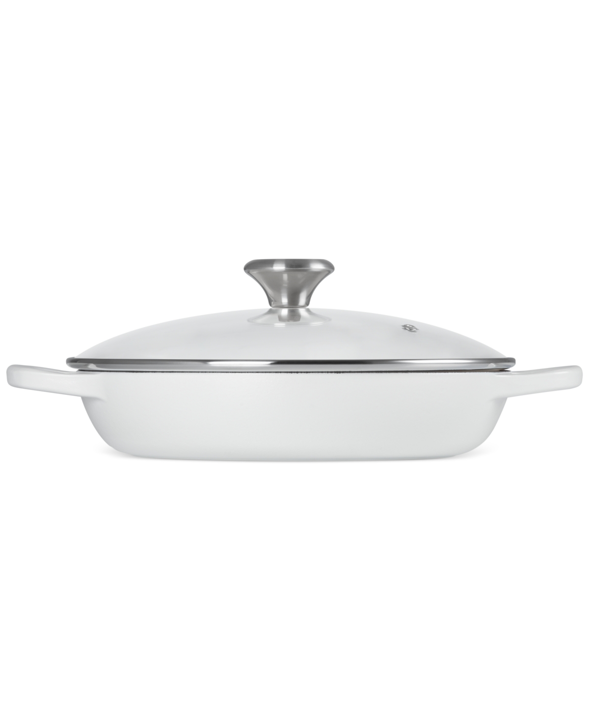 Le Creuset Enameled Cast Iron Signature Round 2.25-qt. Braiser With Glass Lid In White