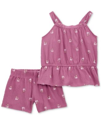 Carter's - Toddler Girls Floral-Print Tank Top & Shorts, 2 Piece Set