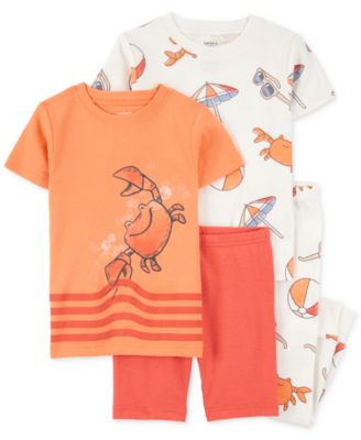 Carter's - Toddler Boys Beach Crab 100% Snug-Fit Cotton Pajamas, 4 Piece Set