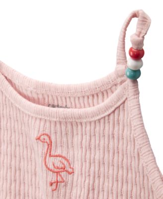 Toddler Girls Flamingo Ribbed Tank Top