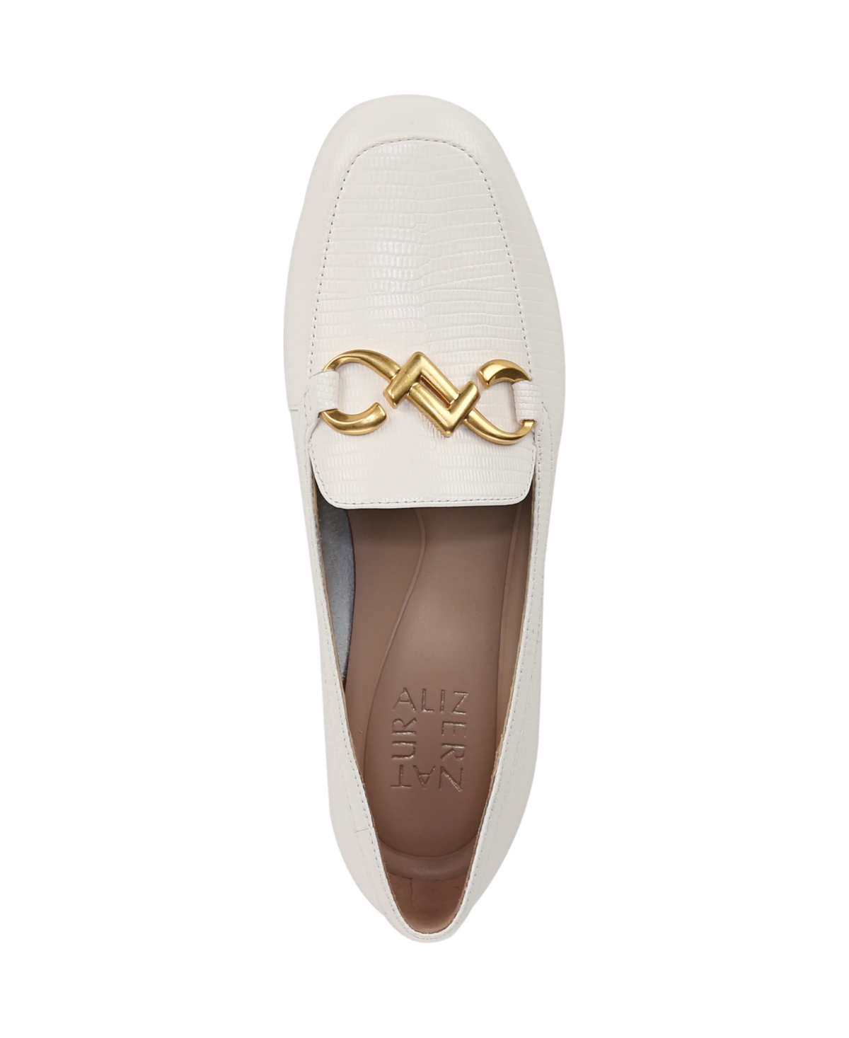 Naturalizer Jovie Bit Loafer In Warm White Lizard Embossed Leather
