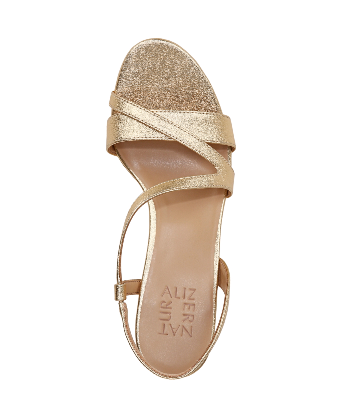 Naturalizer Women's Abby Open Square Toe Platform Dress Sandals In Dark Gold Faux Leather