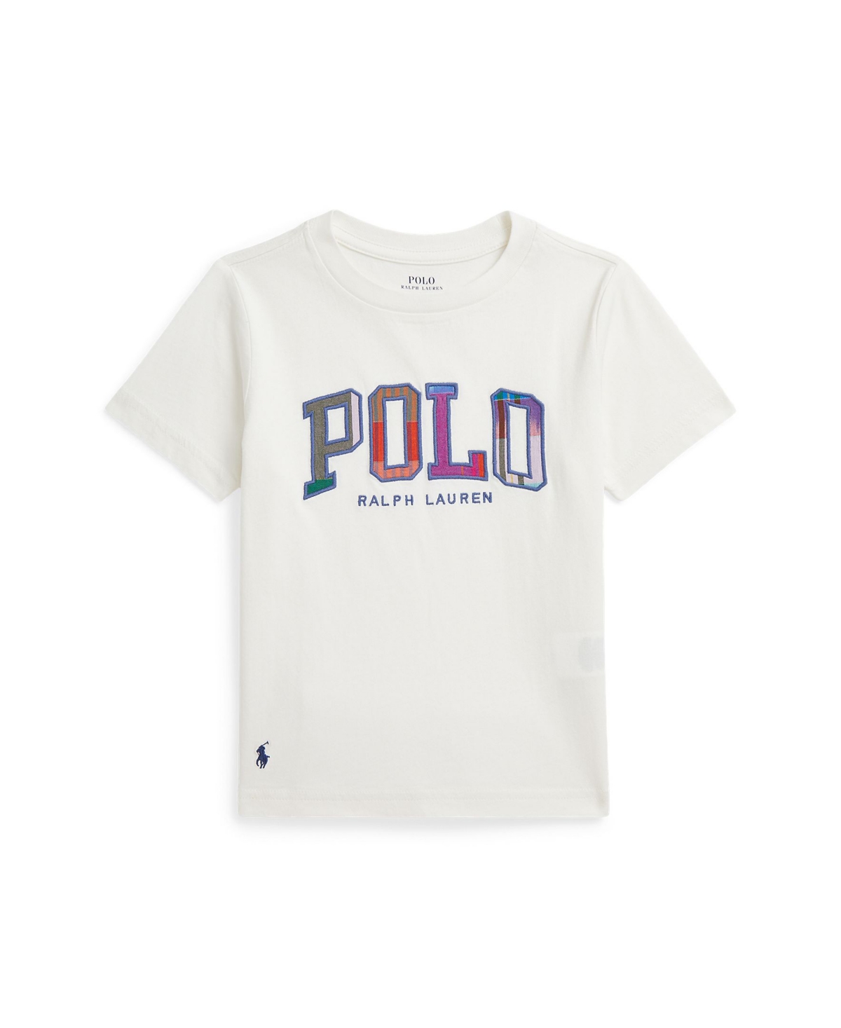Polo Ralph Lauren Toddler And Little Boys Madras-logo Jersey T-shirt In Nevis