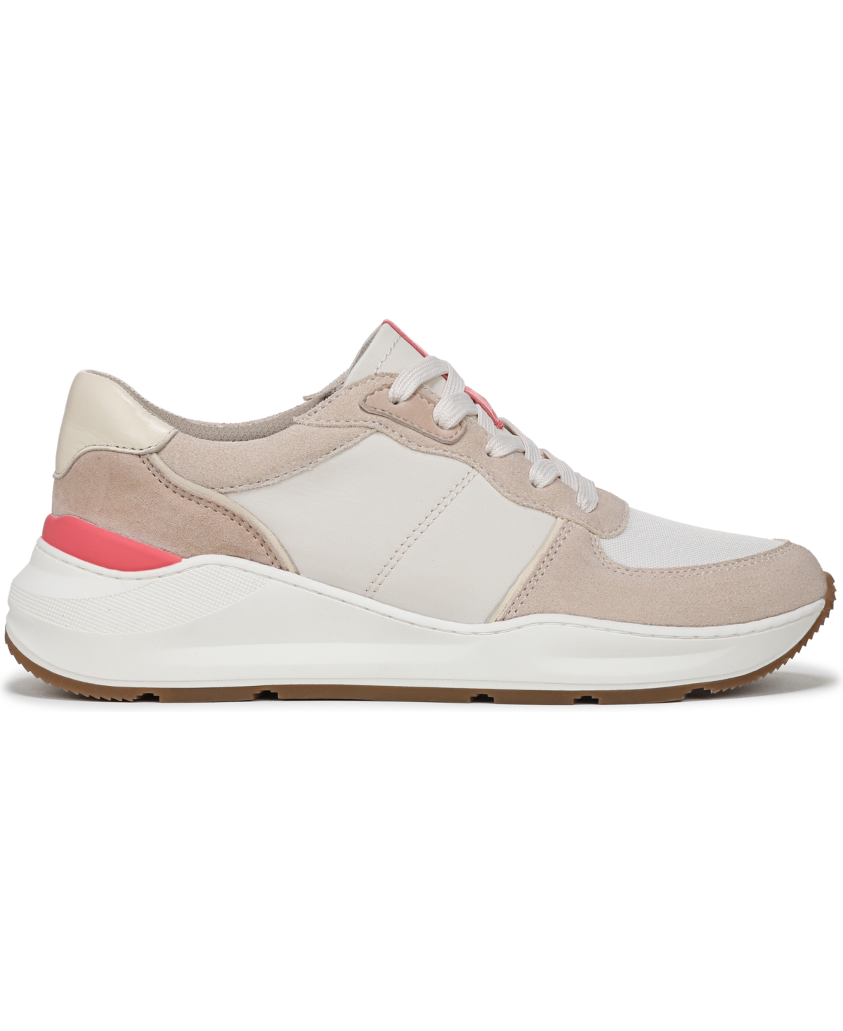 Naturalizer Women's Blossom Round Toe Lace Up Wedge Sneakers In Porcelain,white Multi Suede,nylon Fabric